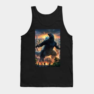 Godzilla versus aliens Tank Top